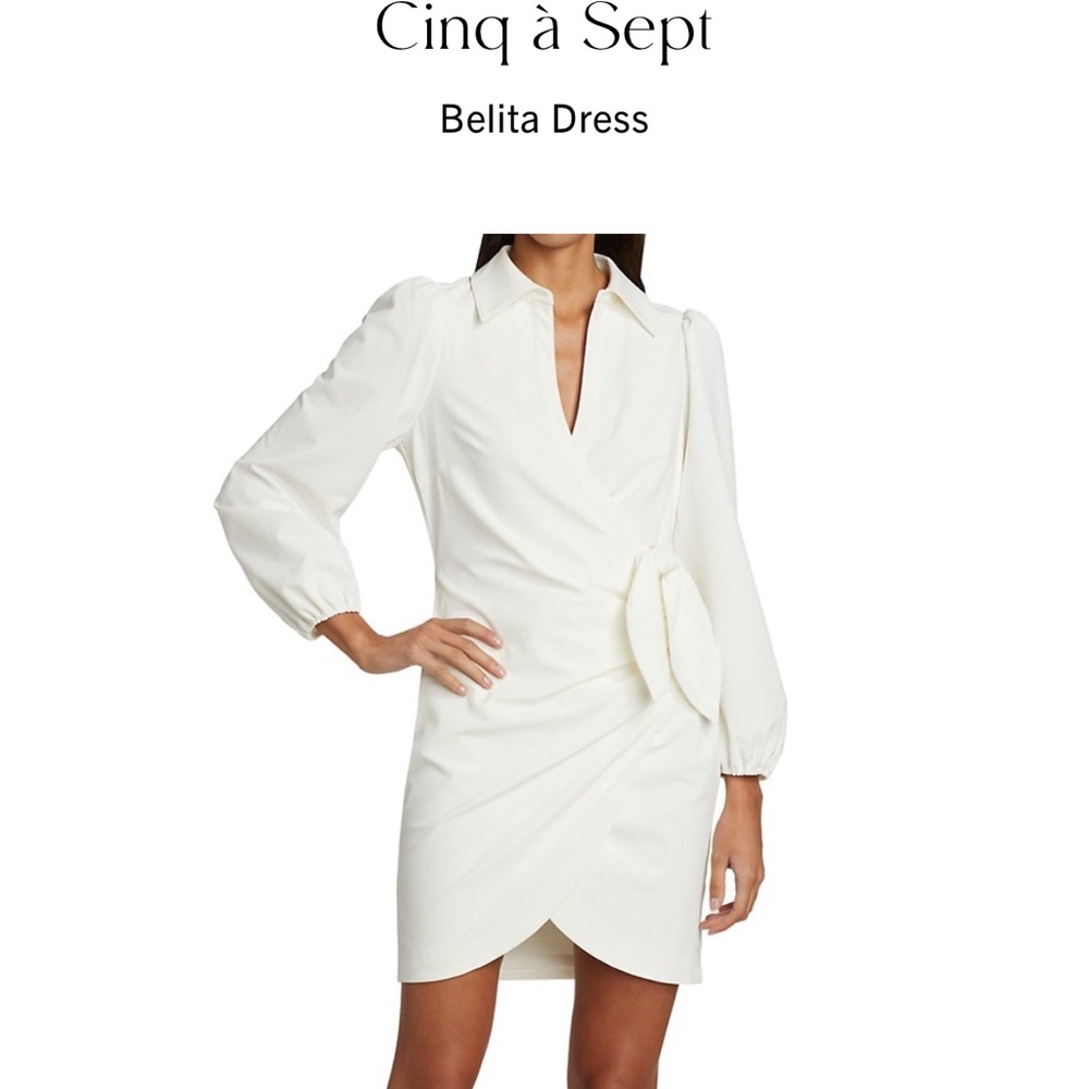 White Cinq a sept bridal dress
